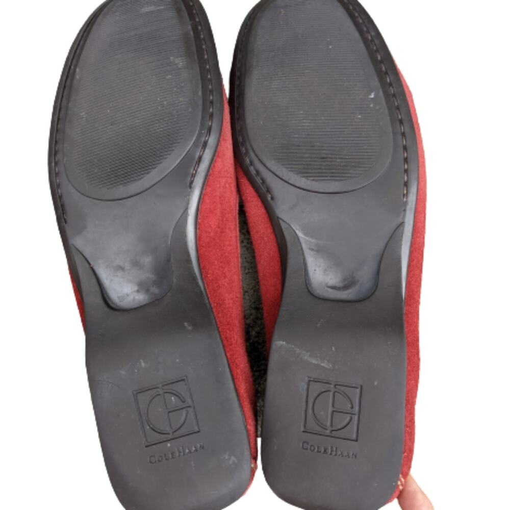 Cole Haan Red Suede Moccasin Loafers 9 - Picture 9 of 10